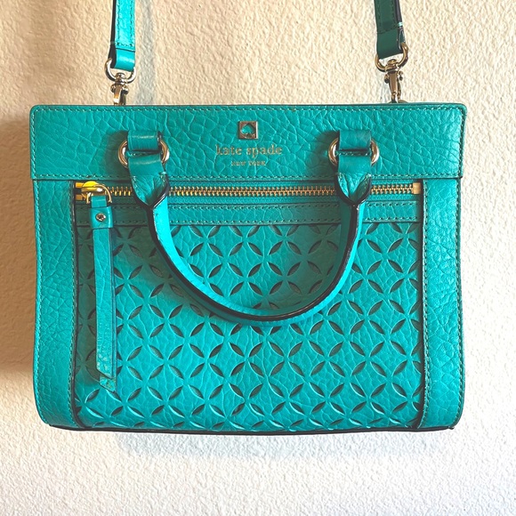 ❌SOLD❌ Kate Spade Perri Lane Satchel Turquoise - Picture 1 of 14